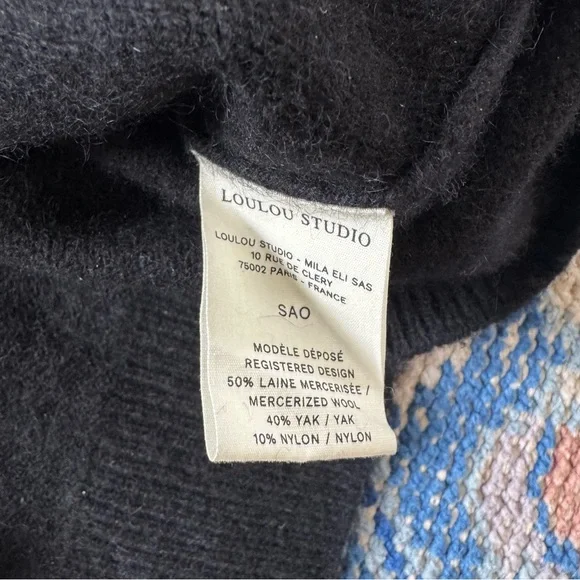 LOULOU DE SAISON Sao Cardigan, M, Black - Picture 5 of 7